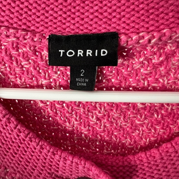 TORRID Pink Button Up Boxy Cardigan Sweater With Skull Buttons Sz 2 - Picture 7 of 7